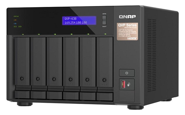 QNAP NVR QVP-63B (4core 4,3GHz, 16GB RAM, 6xSATA, 2xGbE, 2xM.2 NVMe Gen4, 2xPCIe, kamery: 8 (max 36)