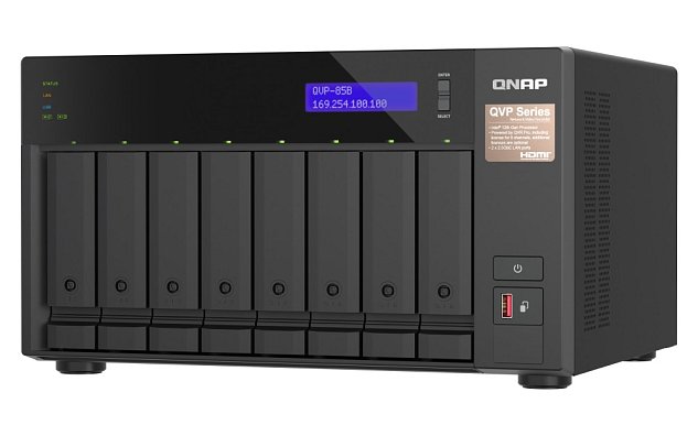 QNAP NVR QVP-85B (6core 4,4GHz, 32GB RAM, 8xSATA, 2xGbE, 2xM.2 NVMe Gen4, 2xPCIe, kamery: 8 (max 64)