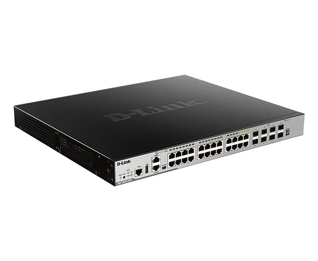 D-Link DGS-3630-28PC/SI/E switch 24Gb PoE, 4x10G SFP+