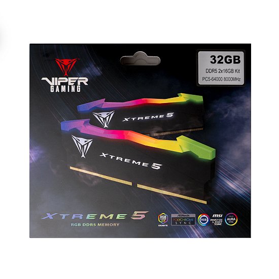 32GB DDR5-7800MHz CL38 Patriot Viper RGB, 2x16GB