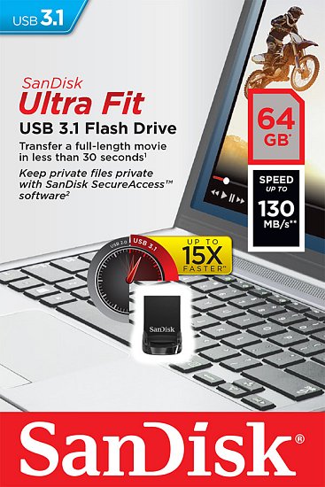 SanDisk Ultra Fit 64GB USB 3.1 černá