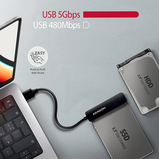 AXAGON ADSA-FP2A USB-A 5Gbps - SATA 6G 2.5