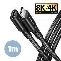 AXAGON BUCM32-CF10AB prodlužovací kabel USB-C (M) <-> USB-C (F), 1m, USB 20Gbps, PD 240W, ALU, oplet