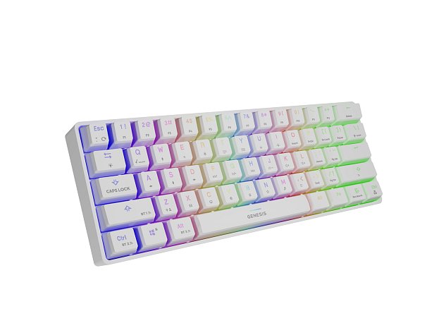 Genesis herní klávesnice THOR 660, RGB, bílá