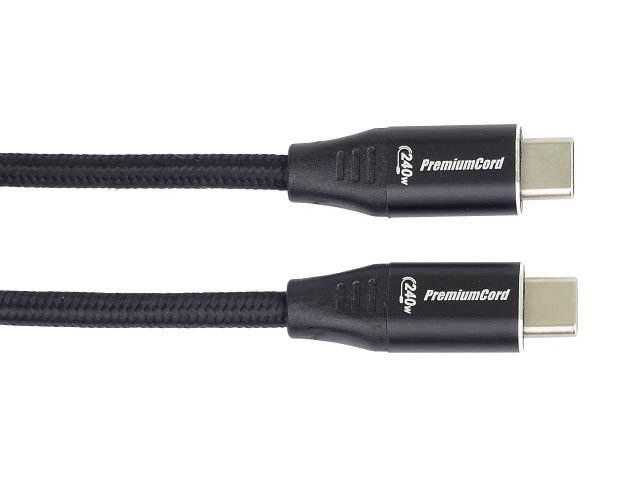 PremiumCord Kabel USB-C M/M, 240W 480 MBps, 1,5m