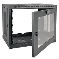 Skříň SmartRack 9U, Mini Rack, hloubka pro přepínače, prosklené dveře, montáž na stěnu