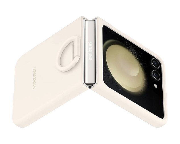 Samsung Silikonový kryt s držákem na prst pro Galaxy Z Flip5 Cream