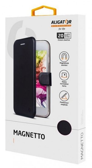 Pouzdro ALIGATOR Magnetto Xiaomi Redmi Note 9 Pro, Black