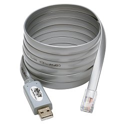 Tripplite Adaptér USB-A/RJ45, kompatibilný s Cisco, 250Kb/s (Samec/Samec), sivý kábel 1.83m