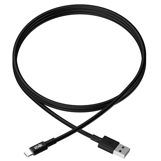 Tripplite Kabel USB-A 2.0/Lightning Synch/Nabíjení,MFi Certified,Samec/Samec,černá,0.3m,10ks