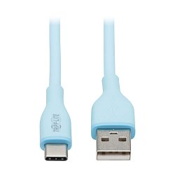 Tripplite Kabel USB-A/USB-C,USB 2.0(Samec/Samec),Antibakteriální Safe-IT,flexibilní, sv. modrá,1.83m