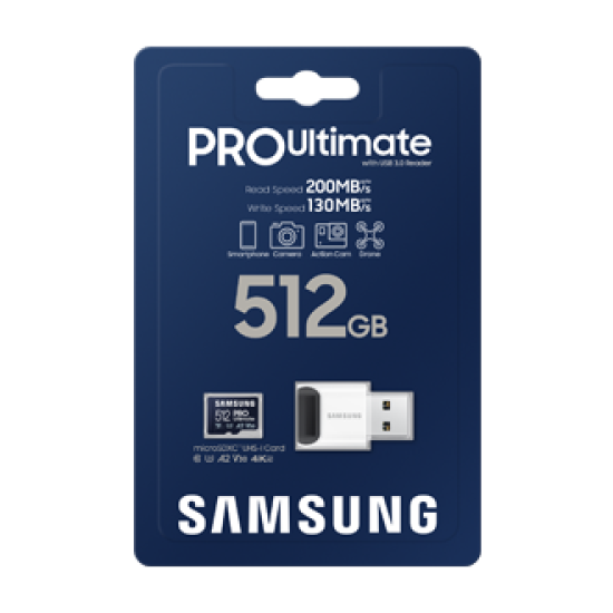 Samsung micro SDXC 512GB PRO Ultimate +USB adaptér
