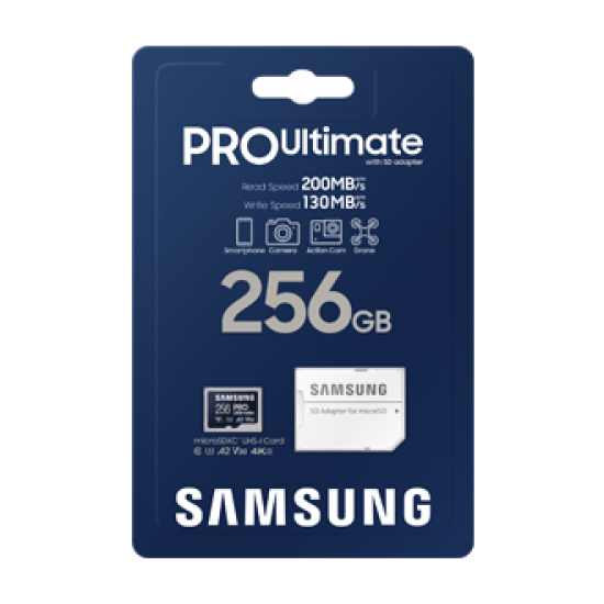 Samsung micro SDXC 256GB PRO Ultimate + SD adaptér