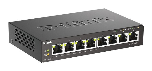 D-Link DGS-1008P 8x 1000 Desktop Switch,4PoE port