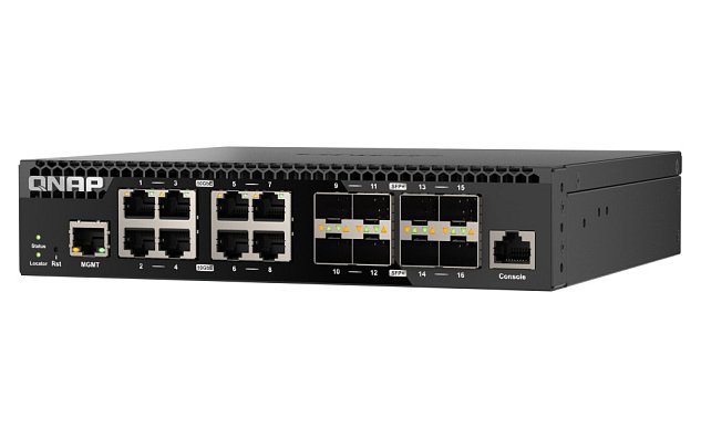 QNAP switch QSW-3216R-8S8T (8x 10G GbE porty + 8x 10G SFP+ porty, poloviční šířka)