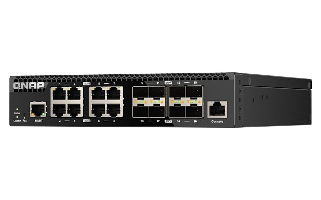 QNAP switch QSW-3216R-8S8T (8x 10G GbE porty + 8x 10G SFP+ porty, poloviční šířka)