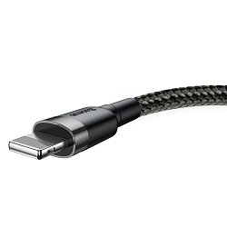Baseus datový kabel Cafule Lightning 0,5m 2,4A šedo-černý