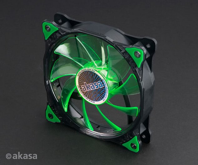 přídavný ventilátor Akasa Vegas LED 12 cm zelená