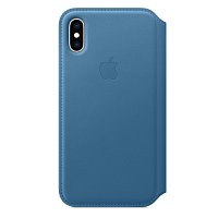 iPhone XS Max Leather Folio - Cape Cod Blue