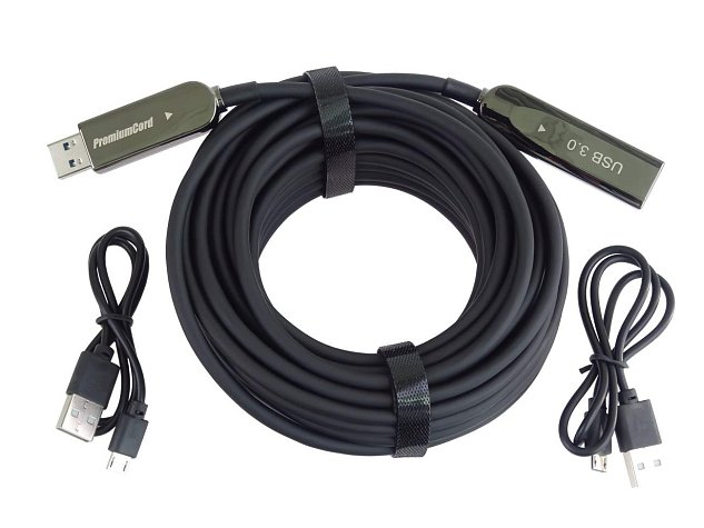 PremiumCord USB 3.0 + 2.0 AOC kabel A/M - A/F 7m