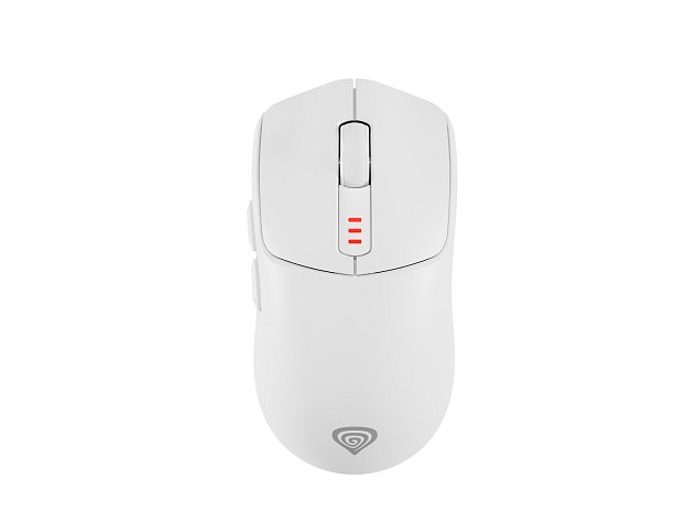Genesis herní myš ZIRCON 500/Herní/Optická/10 000DPI/Bezdrátová USB + Bluetooth/Bílá