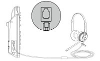 Yealink YHS34 Lite Mono náhlavní souprava na jedno ucho s QD-RJ9 konektory