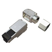 Konektor RJ45 CAT6A STP 90° samořez.prům.