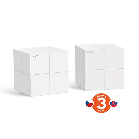 Tenda Nova MW6 (2-pack) WiFi AC1200 Mesh Gigabit system, MU-MIMO, 4x GLAN/GWAN, SMART CZ aplikace