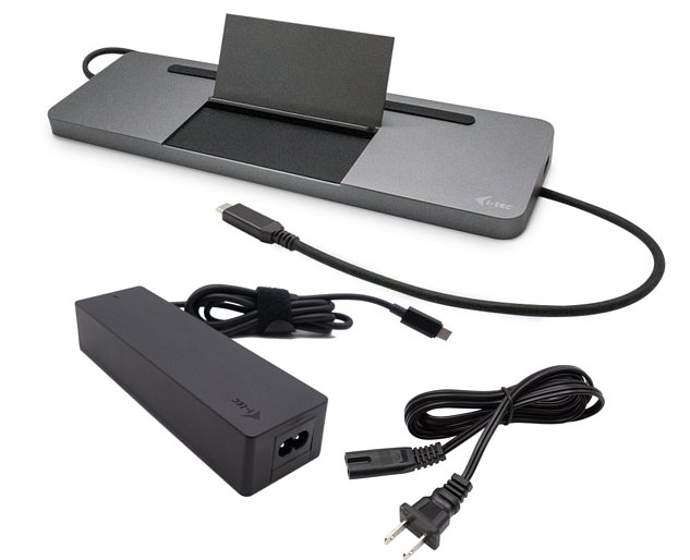 i-tec USB-C Metal Ergonomic 4K 3x Display Docking Station,PD 85W + i-tec Universal Charger 100W