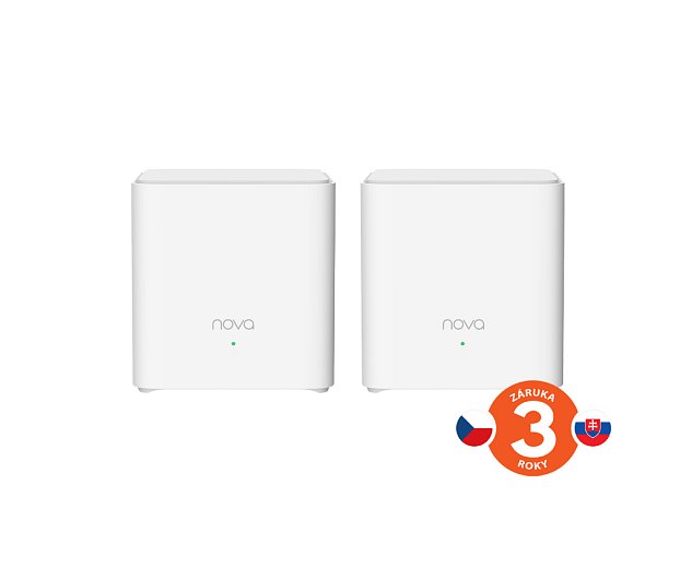 Tenda Nova EX3 (2-pack) WiFi6 AX1500 Mesh Gigabit system, 4xGLAN/GWAN, WPA3, VPN, SMART CZ aplikace