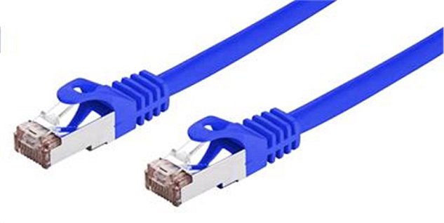 Kabel C-TECH patchcord Cat6, FTP, modrý, 0,25m