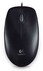 Logitech B100/Kancelářská/Optická/800 DPI/Drátová USB/Černá