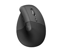 Logitech Lift/Vertikální/Optická/Pro praváky/4 000 DPI/USB+BT/Grafitová