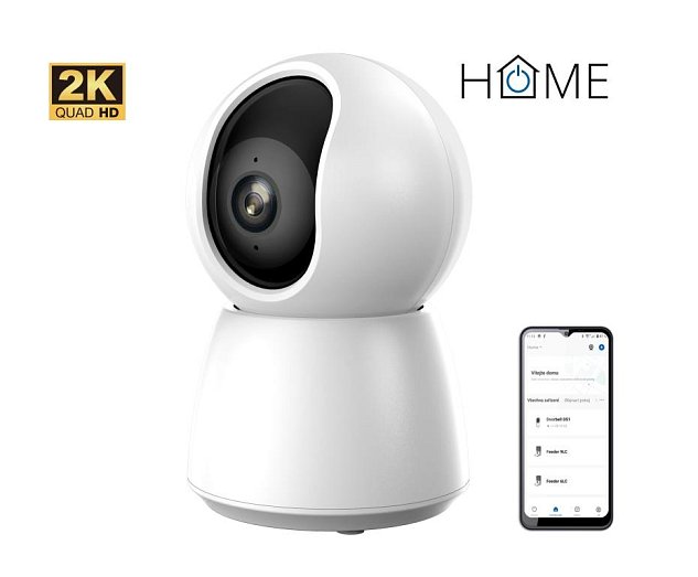 iGET HOME Camera CS4 White - WiFi 2K IP kamera, noční vidění, audio, RJ45, auto tracking