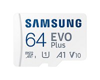 Samsung EVO Plus/micro SDXC/64GB/UHS-I U1 / Class 10/+ Adaptér/Bílá