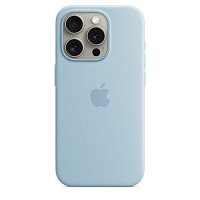 iPhone 15 Pro Silicone Case with MS - Light Blue