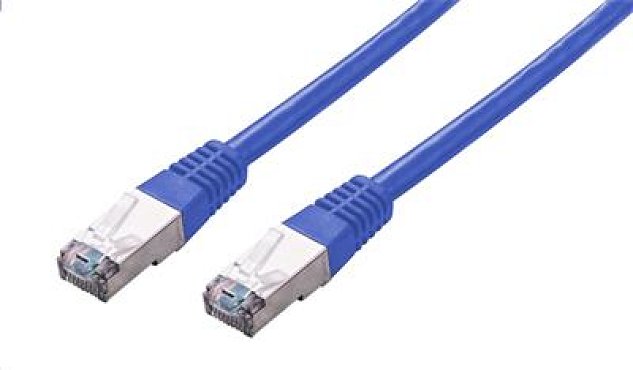 Kabel C-TECH patchcord Cat5e, FTP, modrý, 1m