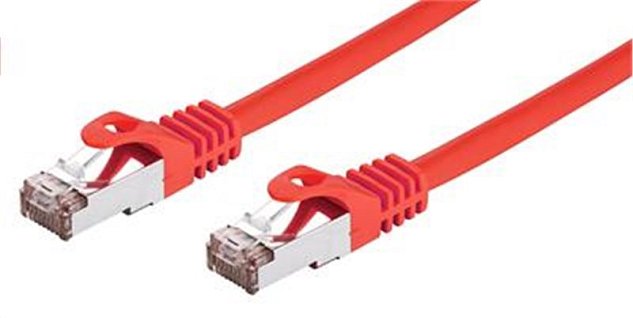 Kabel C-TECH patchcord Cat6, FTP, červený, 1m