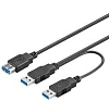 PremiumCord USB Y kabel A/Male + A/Male + A/Female