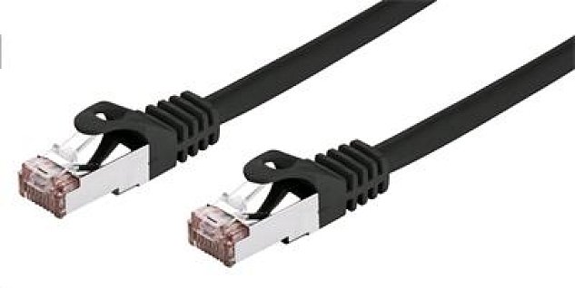 Kabel C-TECH patchcord Cat6, FTP, černý, 2m