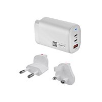 ER PW 65W GaN síťový adaptér 2xUSB-C PD/USB-A bílý