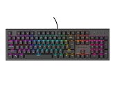 Genesis tichá herní klávesnice THOR 303/RGB/Outemu Peach Silent/Drátová USB/CZ-SK layout/Černá