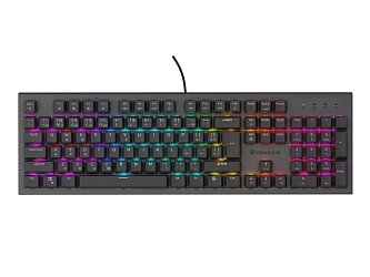 Genesis tichá herní klávesnice THOR 303/RGB/Outemu Peach Silent/Drátová USB/CZ-SK layout/Černá