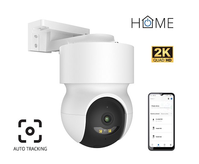 iGET HOME Camera CS8 White - WiFi 2K IP kamera otočná, noční vidění, audio, IP65, auto tracking