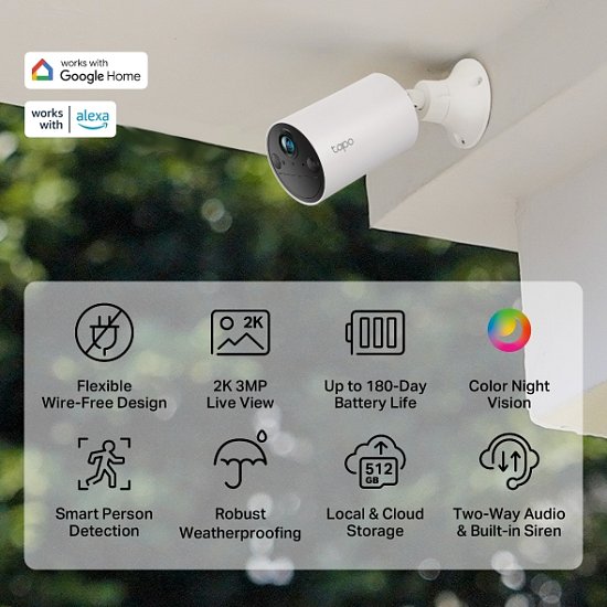 Tapo C410 Smart Wire-Free In/Outdoor Security Cam.