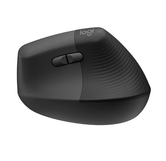 Logitech Lift/Vertikální/Optická/Pro praváky/4 000 DPI/USB+BT/Grafitová