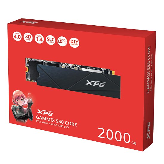 ADATA XPG GAMMIX S50 CORE/2TB/SSD/M.2 NVMe/Černá/Heatsink/3R