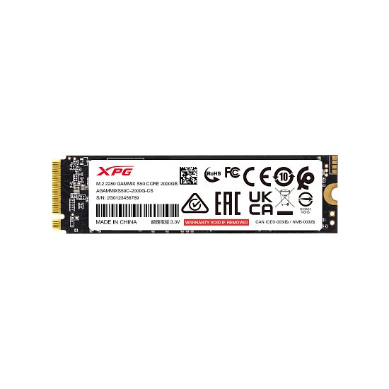 ADATA XPG GAMMIX S50 CORE/2TB/SSD/M.2 NVMe/Černá/Heatsink/3R