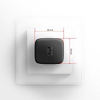 AXAGON ACU-PD30, Sil nabíječka do sítě 30W, 1x port USB-C, PD3.0/PPS/QC4+/SFC/AFC/Apple, černá