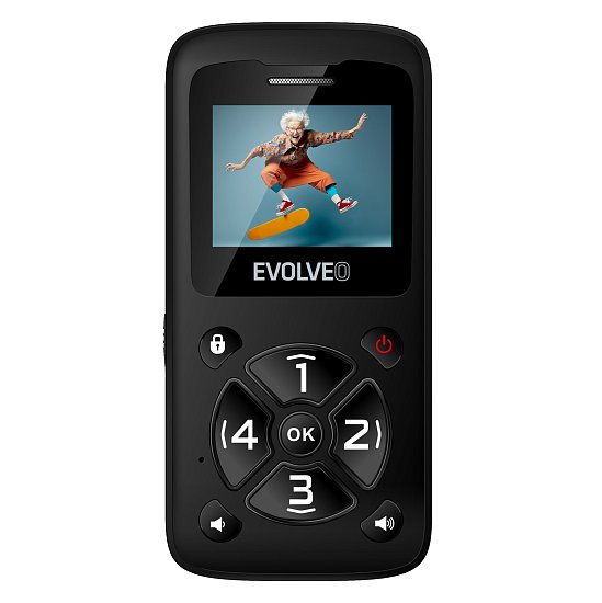 EVOLVEO EasyPhone ID, mobilní telefon pro seniory, černá